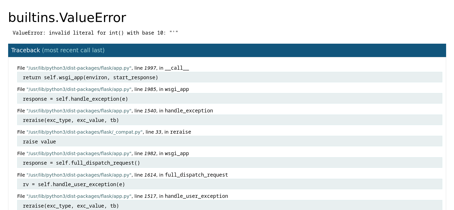 flask debug