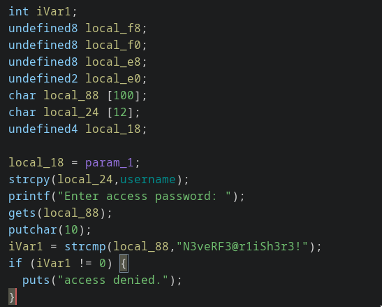 hardcoded password